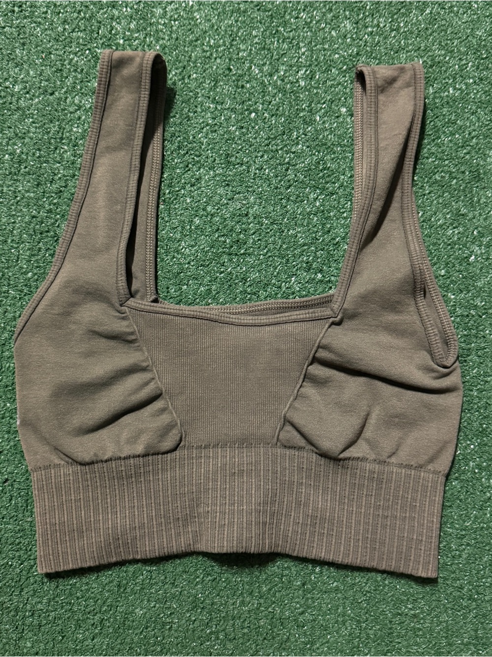 FP Movement by Free People Olive Green Ribbed Seamless Sports Bralette